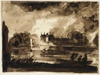 Effet pour Newstead Abbey, Nottinghamshire, Angleterre, 1830